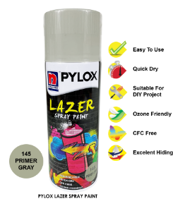 Pylox Lazer Spray Paint Primer Gray No.145 Nippon